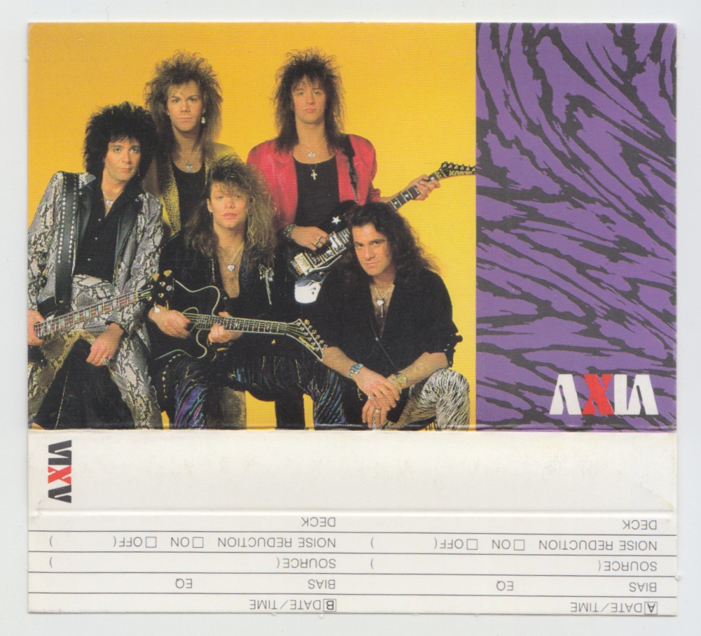 BON JOVI “AXIA Cassette Label 7 (horizontal type, background black 